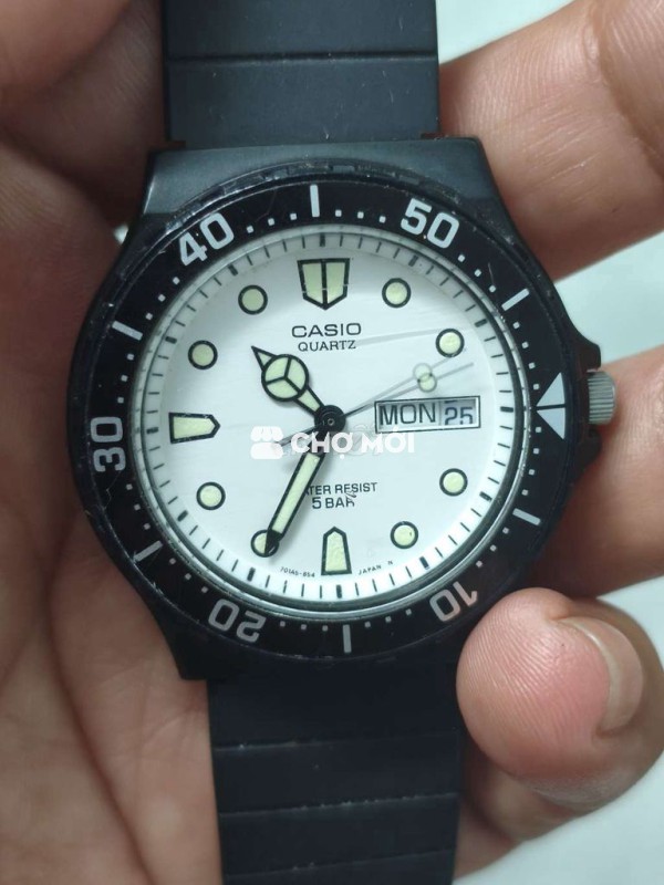 Đồng hồ Nhật size 36mm,2 lịch,dạ quang, niềng xoay