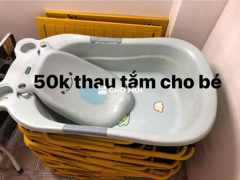 Thau tắm nhựa xanh trắng