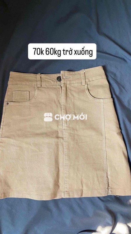 Chân váy nữ mềm mại Nâu be