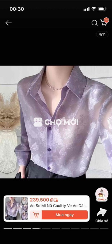 Áo sơ mi nữ lụa size 2XL Mới