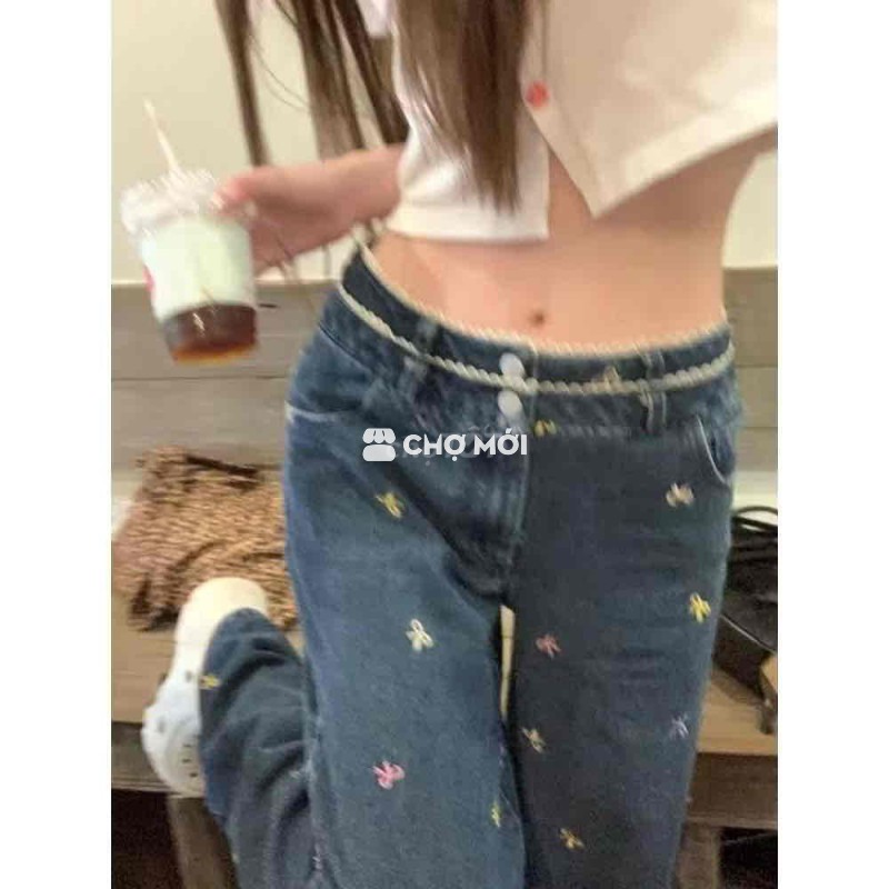 Quần jean nữ Jean xanh đậm