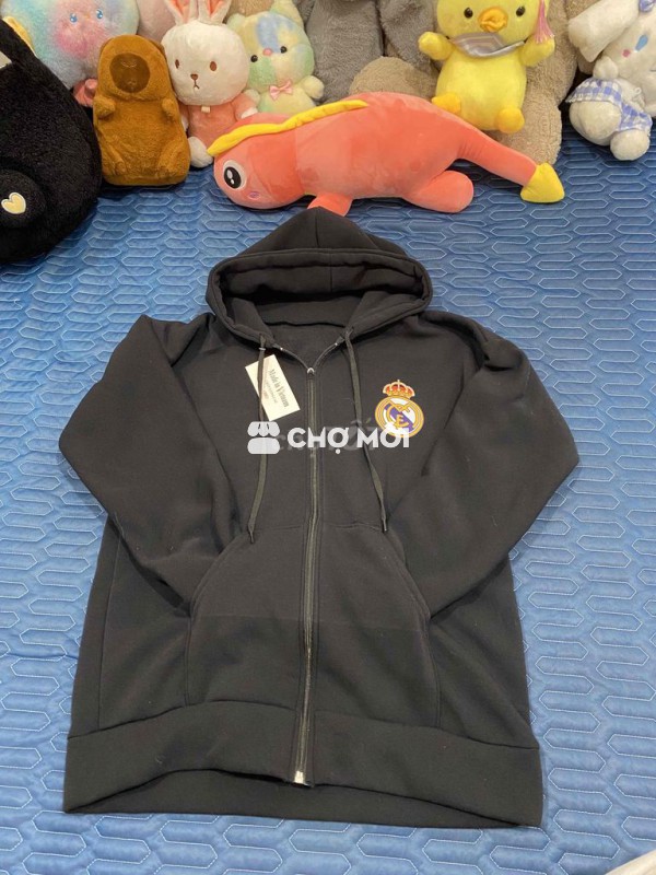 Áo khoác hoodie Real Madrid Đen