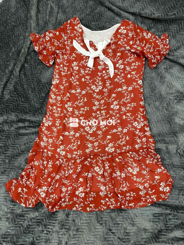 Váy bầu nữ Đỏ họa tiết Hoa