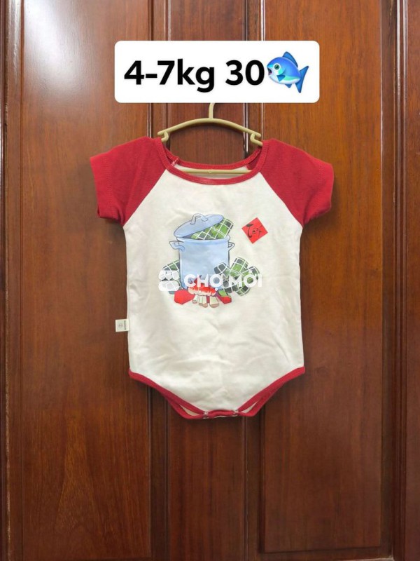 Áo liền quần trẻ em Đỏ Trắng 4-7kg