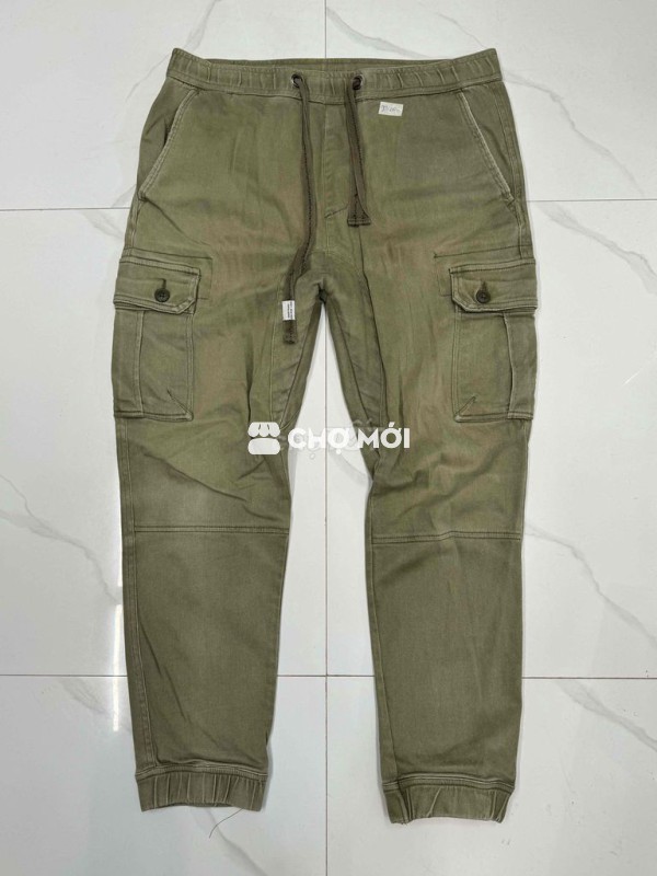Quần Jogger Nam Kaki XL Xanh rêu 95%