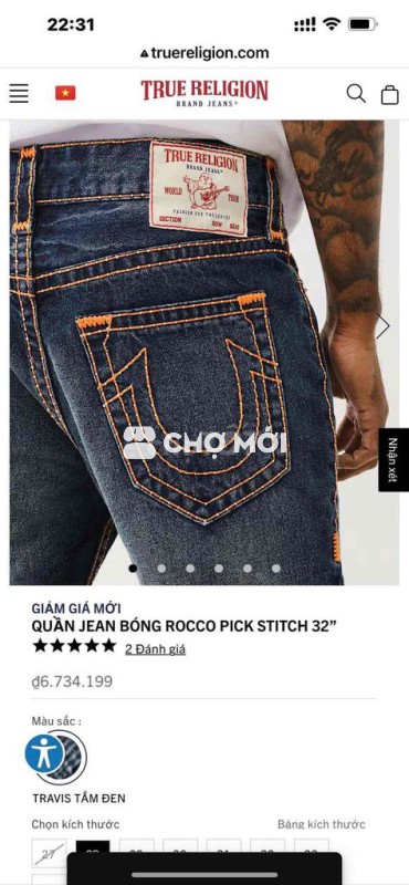 Quần jean nam True Religion Rocco