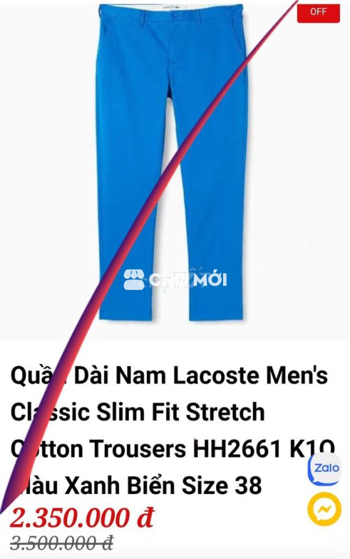 Quần Lacoste Nam Cotton