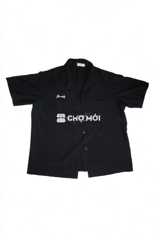 Áo sơ mi vải mềm mại Đen