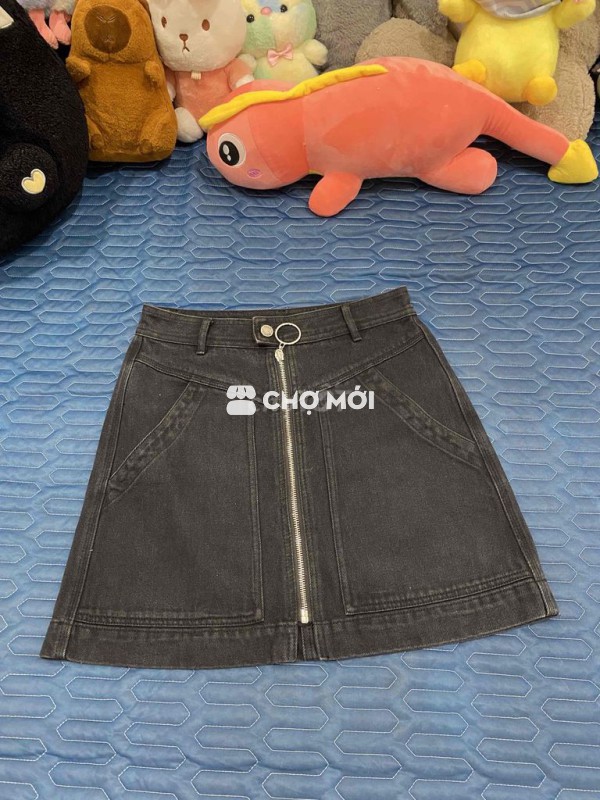 Chân váy nữ vải bò đen