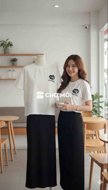 Set chân váy áo thun SSuba Lụa Nữ