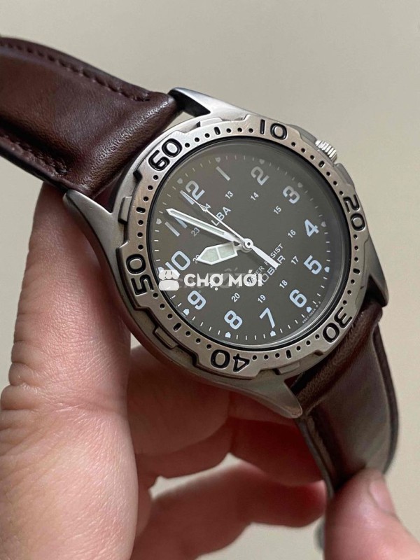 ALBA VỎ_TITAN CHUẨN_MÁY CỦA SE|K0 DÂY DA NÂU ĐẸP