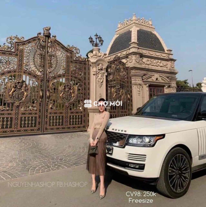 Chân váy dài Nữ Freesize Nâu