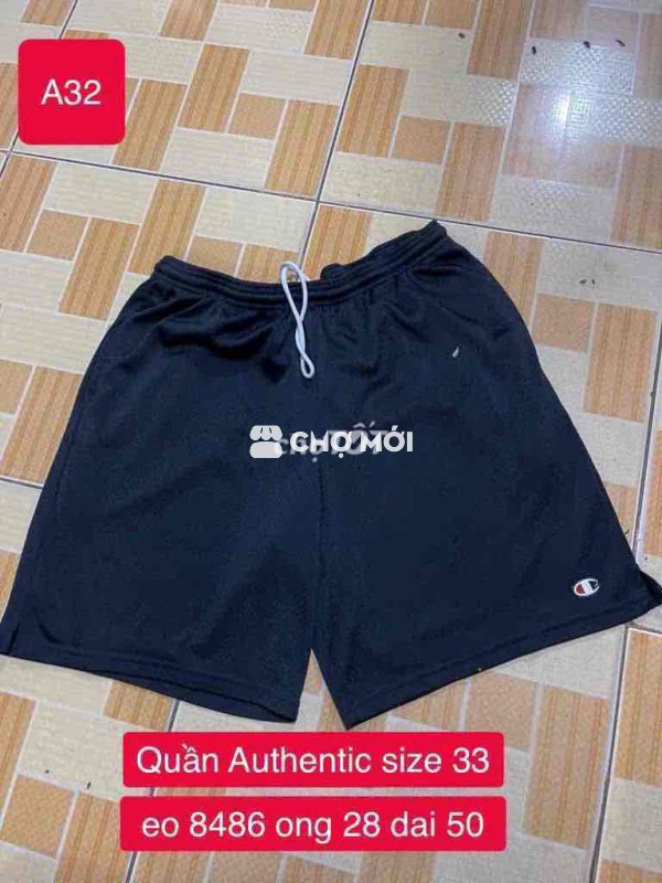 Quần đùi nam   Authentic  size 33 Đen