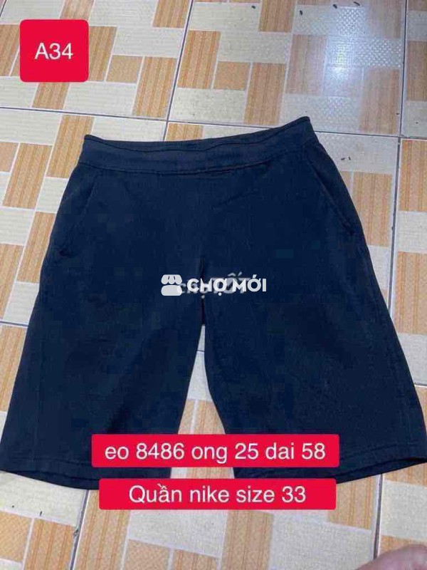 Quần short Nike nam size 33 Đen