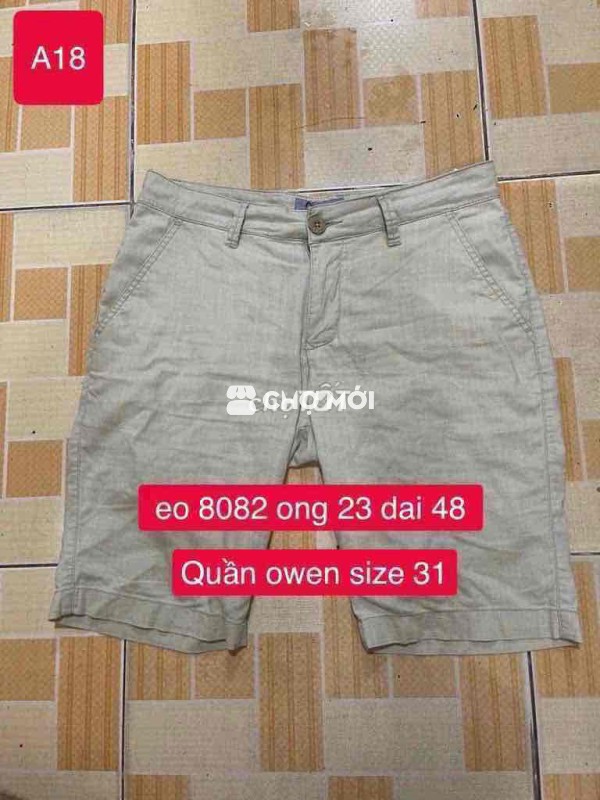 Quần sọt Owen nam size 31 màu Be