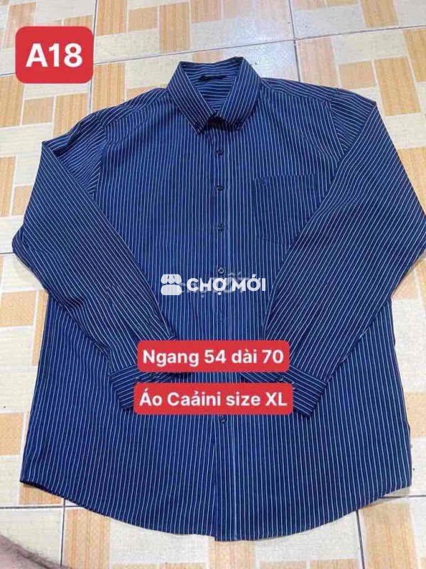 Áo sơ mi Nam Xanh sọc trắng XL Mới 98%