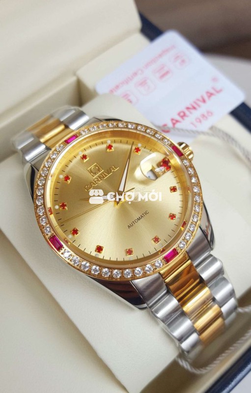 Đồng Hồ Cơ Full Box Mới Carnival Đính Đá Swarovski