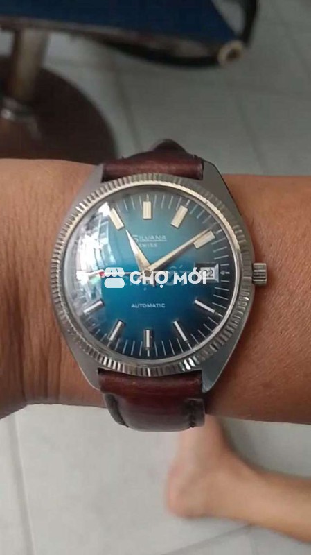 Đồng hồ Silvana Automatic Nam Dây da Xanh