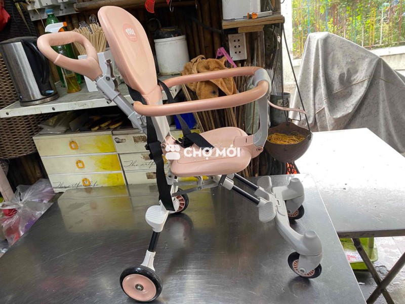 Xe đẩy em bé Tobe Hồng Gấp gọn mới 95%