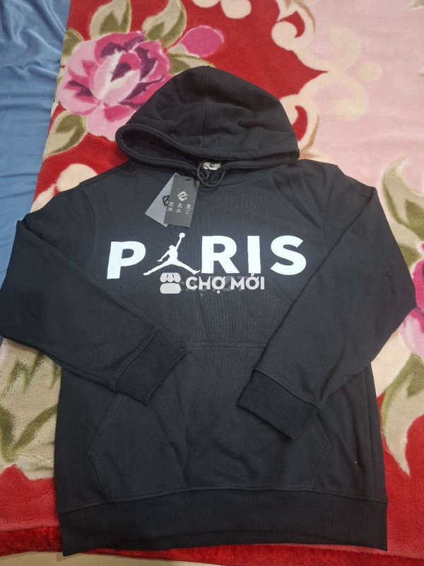 Áo hoodie nam vải nỉ đen