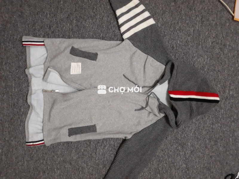 Áo hoodie nam ni len Xám