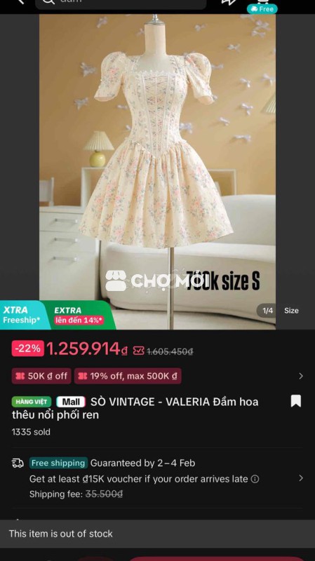 Váy nữ Sò Vintage size S