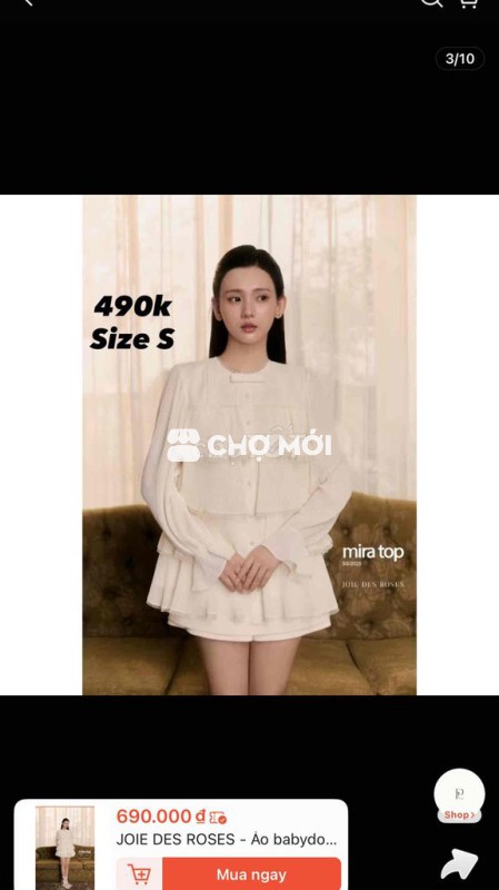 Áo babydoll nữ JOIE DES ROSES size S