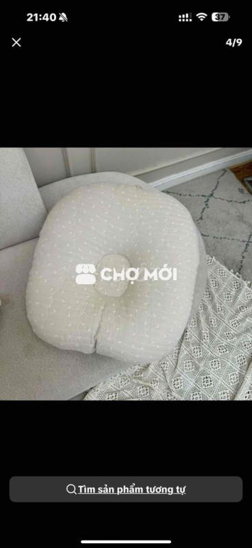 Gối chống trào ngược Muslin Cherry xám