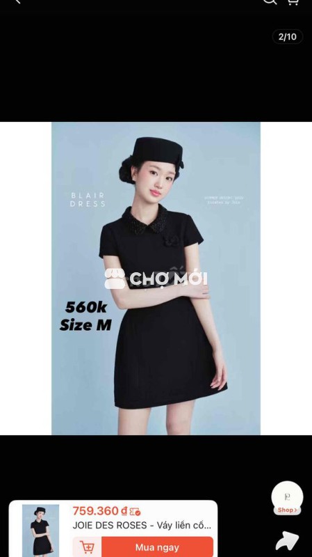 Váy liền Joie Des Roses Nữ Đen M