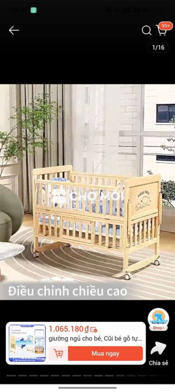 Cũi gỗ trẻ em đa năng