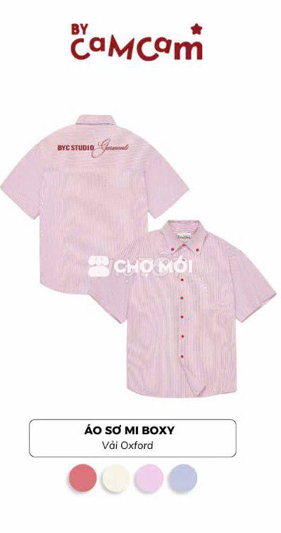 PASS - Áo sơ mi Oxford Unisex hồng