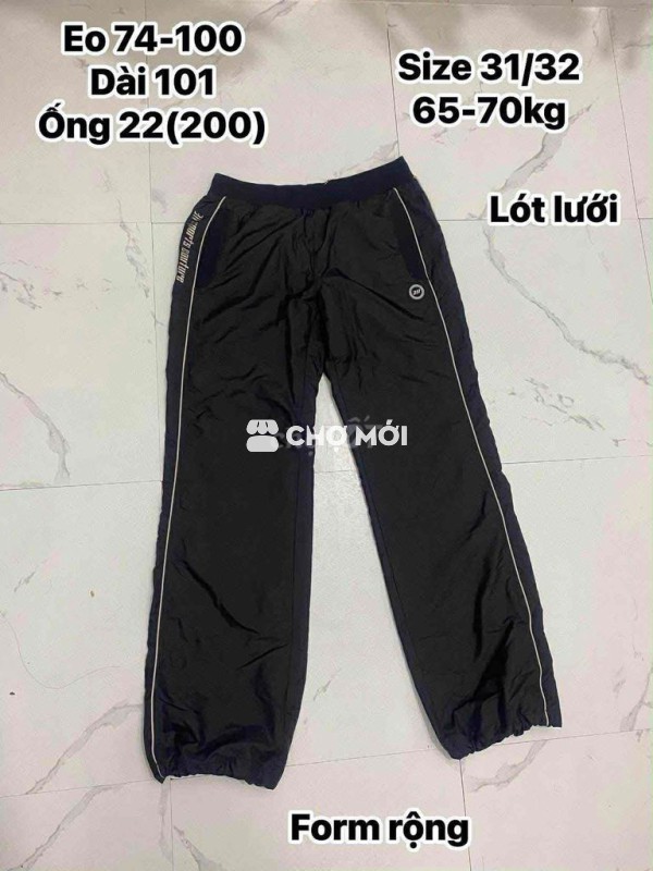 Quần dù nam Dù lót lưới size 31/32
