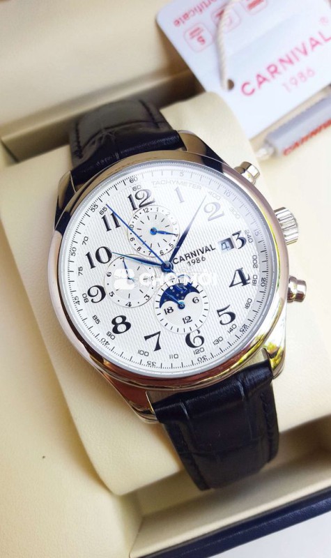 Đồng Hồ Cơ 6 Kim Chính Hãng Đẹp Carnival Sun Moon