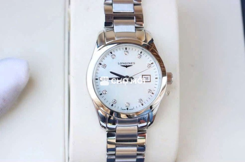 ĐH Nữ : Longines Mặt Xà Cừ Kim Cương Full Hộp Thẻ