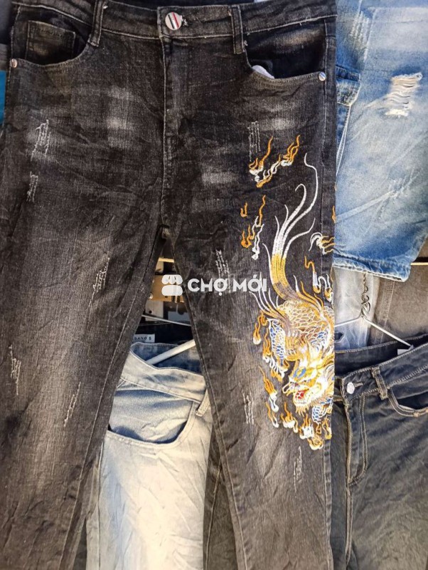 Quần jean nam vải bò Đen 30