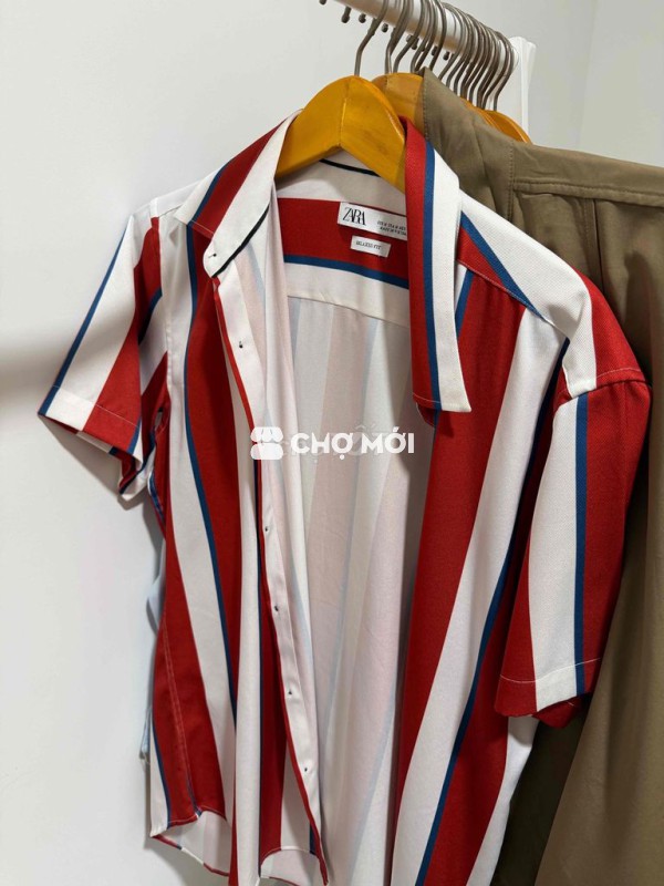 Áo sơ mi ZARA Đỏ Trắng
