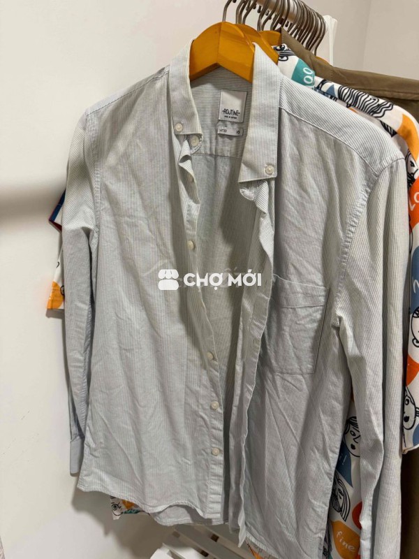 Áo sơ mi Routine Nam Xám sọc