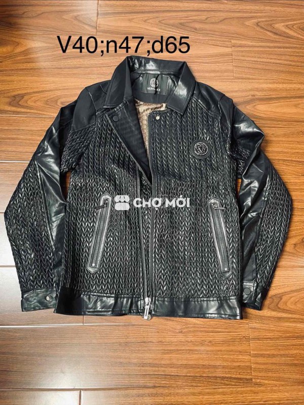 Áo khoác nam Da PU size S Đen