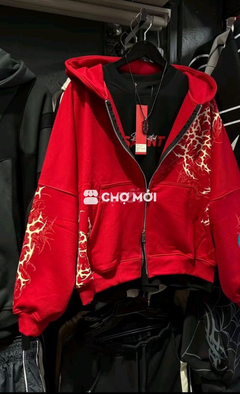 Áo khoác hoodie Unisex Đỏ size L