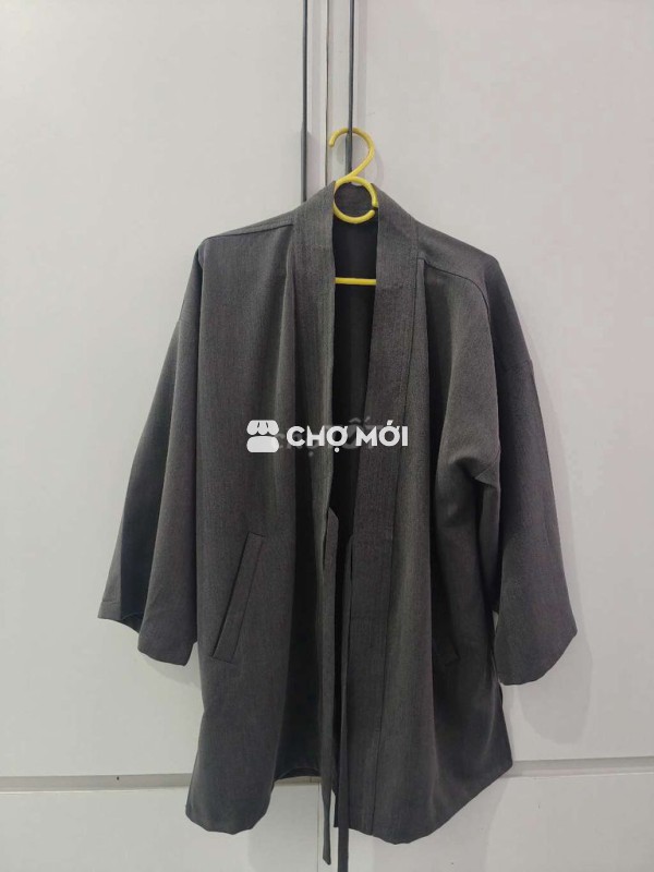 Áo Haori Unisex Cotton Xám