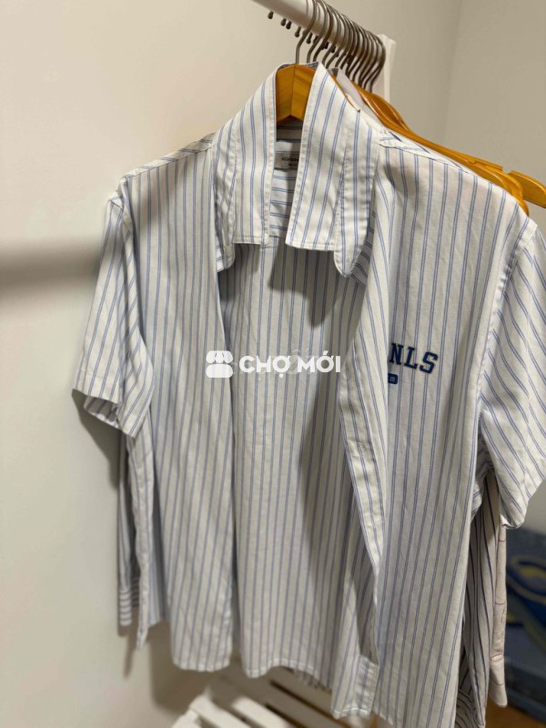 Áo sơ mi IconDenim Nam Trắng sọc xanh