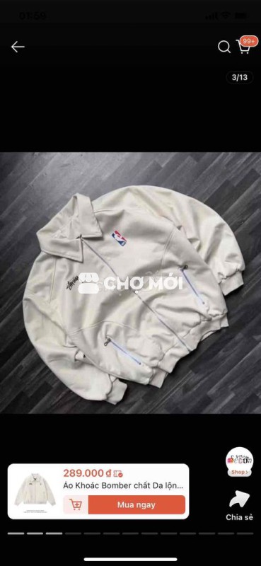 Áo khoác bomber STUSSY Da lộn XXL