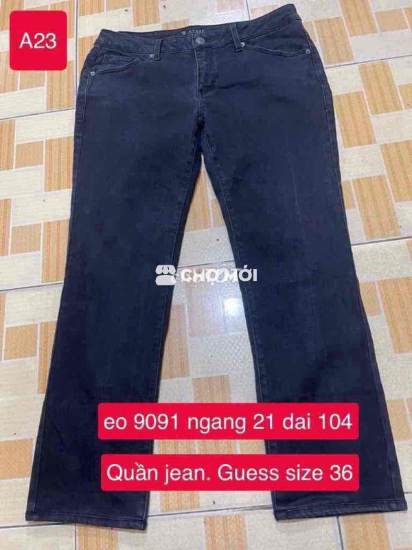 Quần jean Guess nữ size 36 Đen