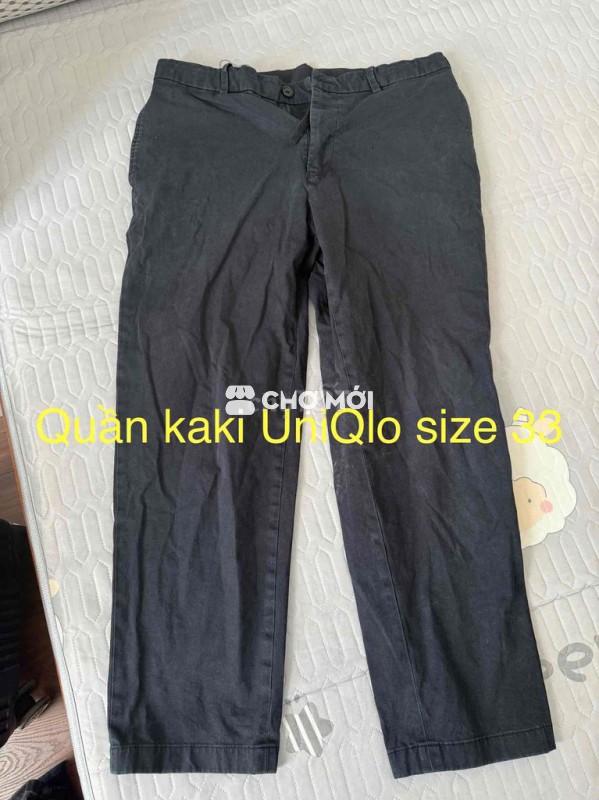 Quần kaki Uniqlo nam size 33 Đen