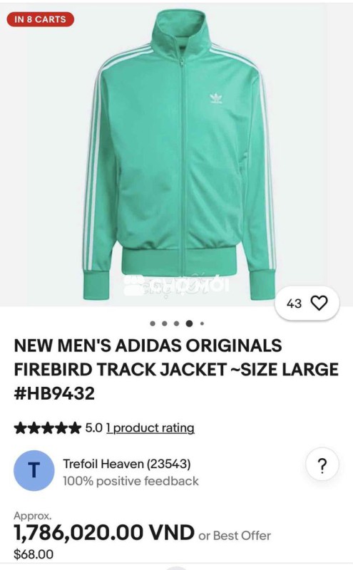 Áo khoác Adidas Firebird Track chính hãng
