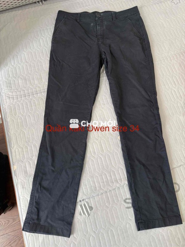 Quần kaki Owen Nam size 34 Đen