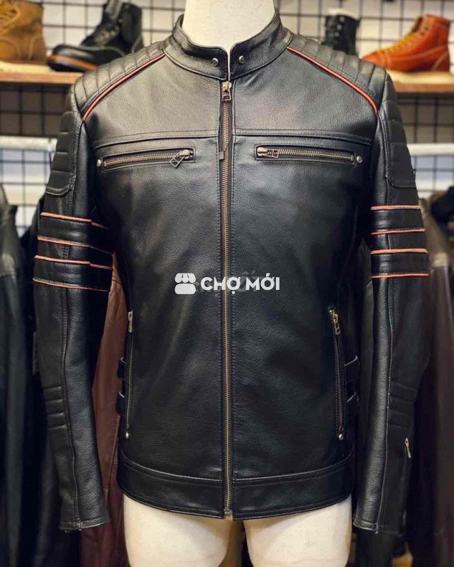 Áo da bò thật hoạ tiết đầu lâu cá tính, chất chơi