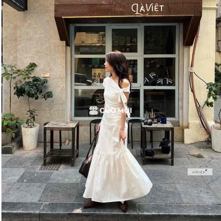 Chân váy Maxi đuôi cá Nữ Trắng