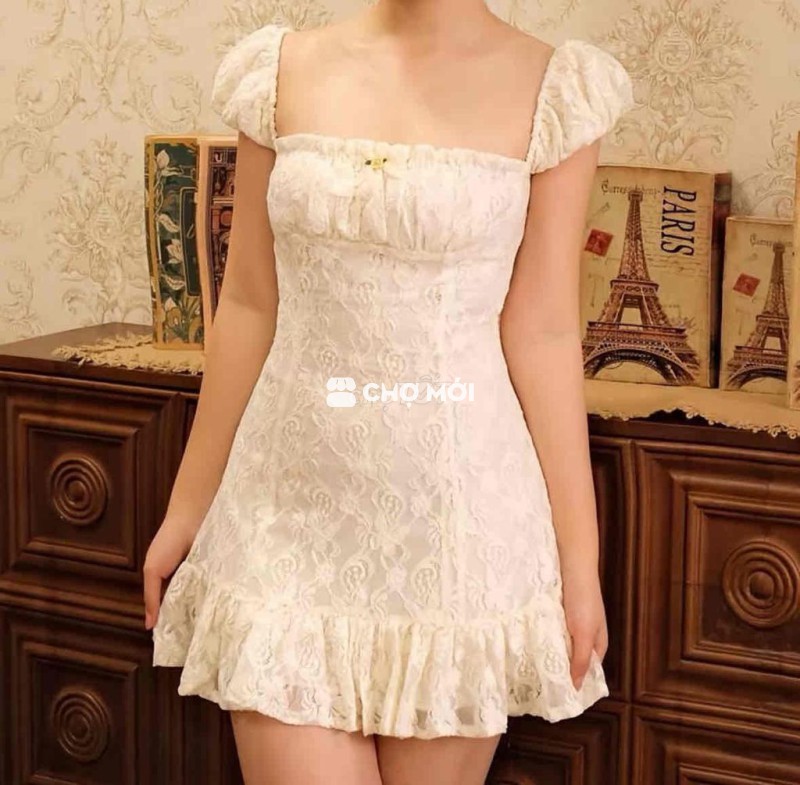 Đầm ngắn Nữ Ren thun mềm size S