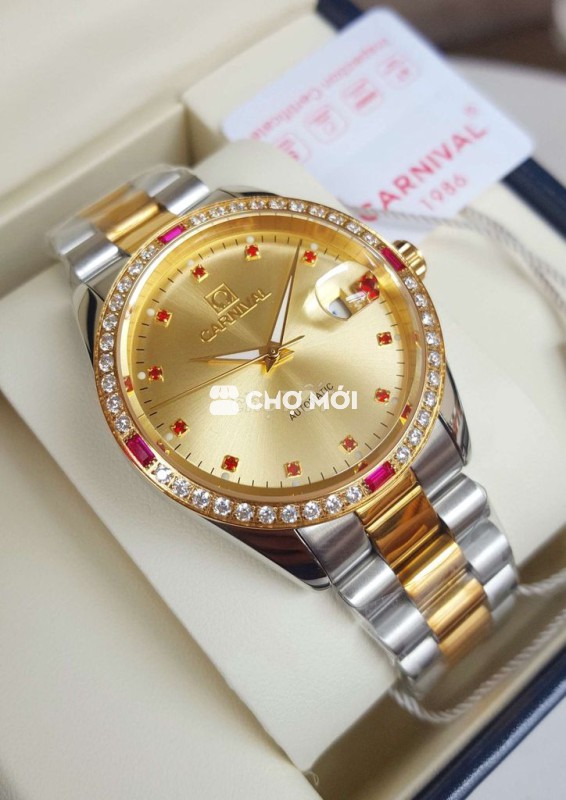 Đồng Hồ Cơ Demi CARNIVAL Bọc Vàng Đính Đá Sáng Đẹp